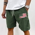 thumbnail image 2 of WTOBBY Men's Vintage Corduroy Bermuda Shorts, Textured Loose Fit Solid Color for Casual Sports Retro Look ,Army Green L, 2 of 4