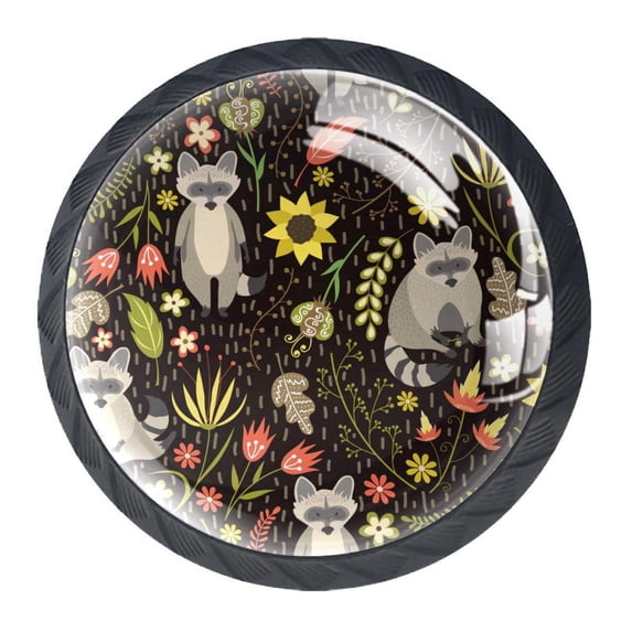 4 Pcs Animal Pattern Knobs for Kitchen Cabinet Cupboard Dresser Bookcase Drawer Pulls Handles Round Home Decor