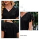 thumbnail image 5 of Camisa plisada de manga corta para mujer, blusa de manga corta con volantes y cuello en V para mujer Camisa de manga corta con cuello en V para mujer Uso conveniente, 5 of 6