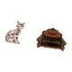 thumbnail image 5 of Figura de gato en miniatura para escritorio, sofá, mueble para casa de muñecas, silla individual, modelo de cerámica. Ideal para regalar o decorar el, 5 of 8