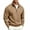 Camel, variant on Mens Quarter Zip Pullover Athletic Mock Neck Pullover Slim Fit Fleece Workout Running Sweater Army Green L