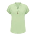 thumbnail image 5 of Women's Classic V-Neck Tee Short Sleeve Soft Everyday Casual Essential Mint Green XXL, 5 of 6