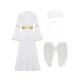 thumbnail image 3 of Disfraz de ángel blanco para niñas, vestido largo de manga larga acampanada con alas para fiesta de Halloween, para actuación, para la iglesia, 3 of 4