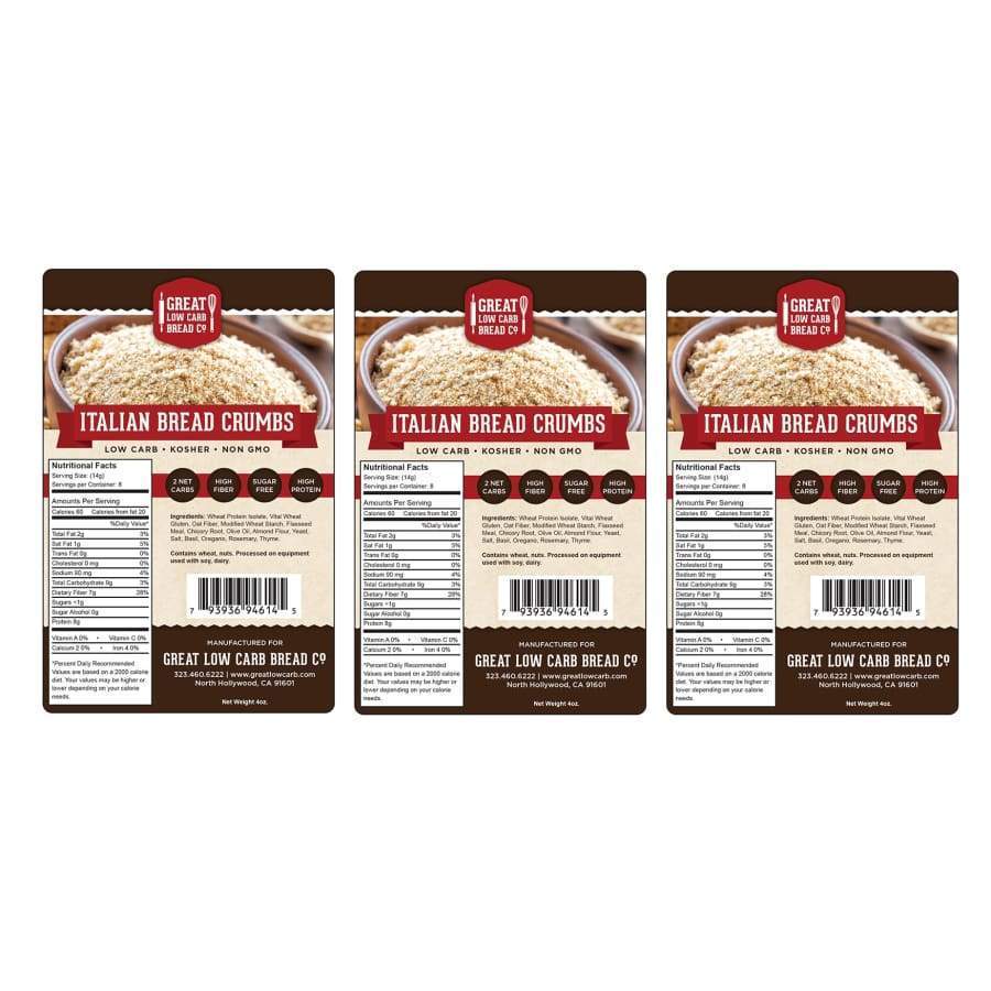 Great Low Carb Bread Crumbs 4oz Italian Sizes 3 Pack Walmart Com Great Low Carb Bread Crumbs 4oz Italian Sizes 3 Pack Walmart Com