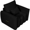 thumbnail image 4 of Newest Black Teddy Fabric Lounge Chair, 38.1" Modern Accent Chair, Plush Upholstered Single Seater,Pillow, for Apartment, Office,Living Room, 4 of 6