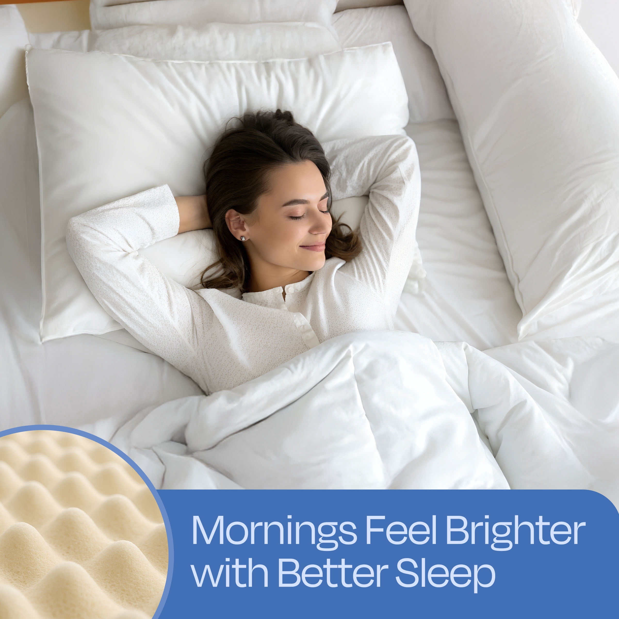 Everyday Home Egg Crate Foam Mattress Topper – Twin XL Bed Pad