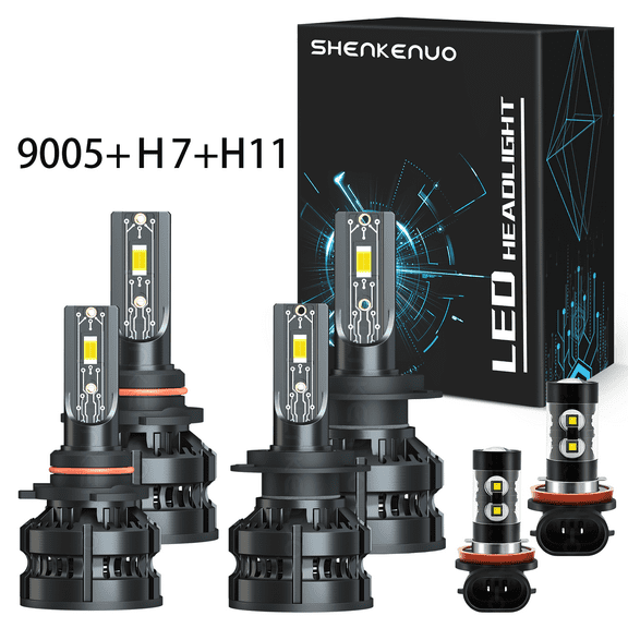 For Kia Forte 2017-2018  LED Headlight Bulbs 9005 H7 High/Low Beam    H11 FogLight 6pcs