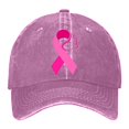 thumbnail image 1 of Women's Breast Cancer Awareness Month Printed Washed Baseball Cap Outdoor Sports Hat, 1 of 6