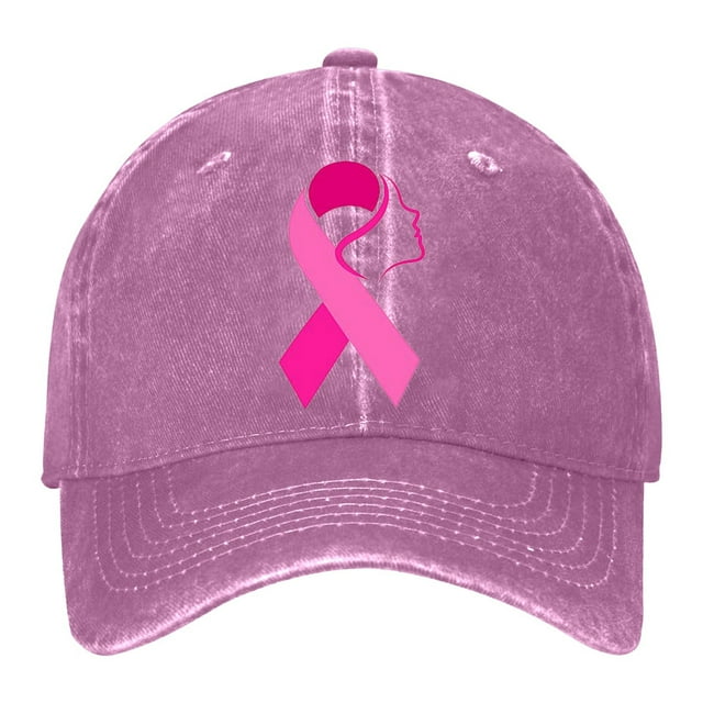 Women's Breast Cancer Awareness Month Printed Washed Baseball Cap Outdoor Sports Hat