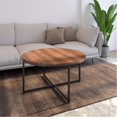 thumbnail image 2 of Round Coffee Table Kitchen Dining Table Modern Leisure Tea Table Office Conference Pedestal Desk Computer Study Desk, Brown, 2 of 7