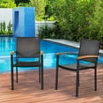 thumbnail image 1 of Gymax 2PCS Stackable Patio Wicker Dining Chair Rattan Armchair Outdoor Yard, 1 of 10