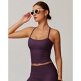 thumbnail image 4 of IBTOM CASTLE Tank Top Built in Bra for Women - Sports Yoga Workout Tops Crop Halter Neck Womens Padded Sport Back Bras Cami Dark Purple, 4 of 7