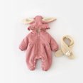 thumbnail image 4 of PMVFHDE Girls' Jumpsuits & Rompers Baby Plus Small Rabbit Clip Female Clothing Climbing Clothes Go Out To Send Scarf Girls'Bodysuits&One-Pieces Pink,18-24 Months, 4 of 9