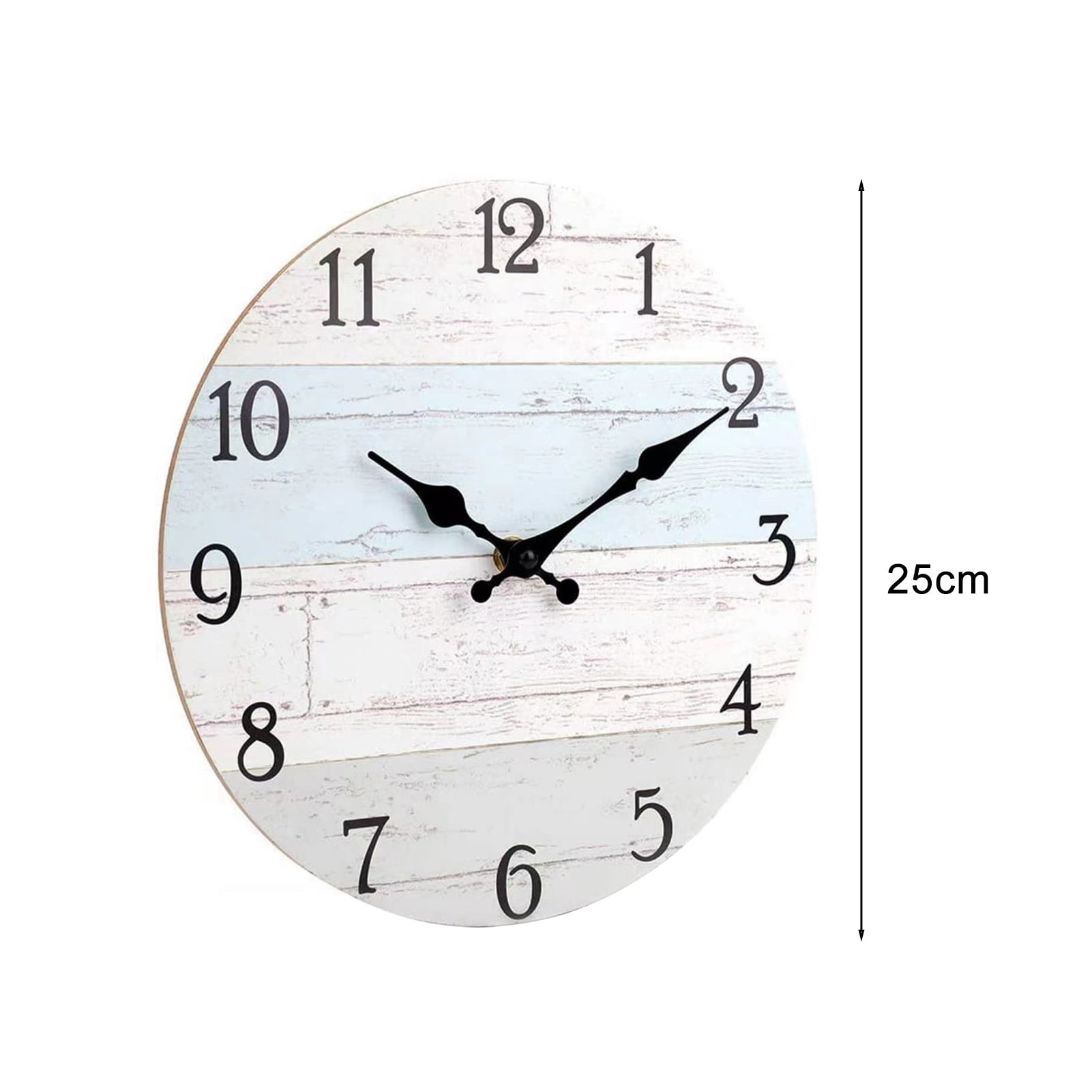 Bobasndm Wall Clock 10 Inch Rustic Wood Wall Clocks Battery