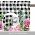thumbnail image 6 of Roses Eucalyptus Leaf Valance Curtain Spring Watercolor Floral Black Plaid Window Valances Rod Pocket Short Curtains Window Treatments for Kitchen Bedroom Bathroom Laundry 54" x 18", 6 of 9