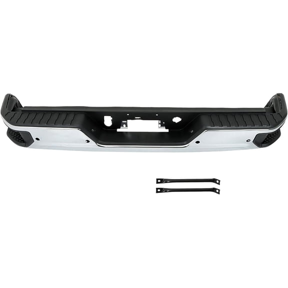 labwork Chrome Rear Bumper Assembly Replacement for 2019-2023 Chevy Silverado GMC Sierra 1500 with Park Assist Sensor Holes with Single Exhaust GM1103216