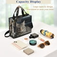 thumbnail image 4 of Cat Floor Sofar Corduroy Tote Bag Handbag Large Messenger Bag Shoulder Crossbody Zipper Bag Purse, 4 of 8