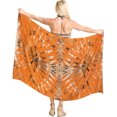 thumbnail image 3 of HAPPY BAY Women's Beach Wrap Bikini Swimwear Swim Cover up Bathing suit Summer Wraps Swimsuit Beachwear Sarong Coverups Skirts for Women One Size Stripes, Orange, 3 of 5