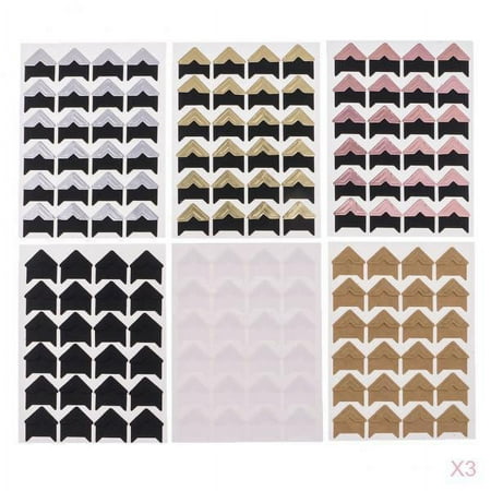 18 Sheets Photo Corners Self Adhesive for Scrapbook Picture Album 6 Colors