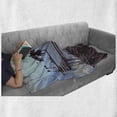 thumbnail image 6 of Fantasy World Soft Flannel Fleece Blanket, Surreal Art Print Bird Man with Eagle Wings Fly over the Clouds Bike Illustration, Cozy Plush for Indoor and Outdoor Use, 50" x 60", Brown, by Ambesonne, 6 of 6