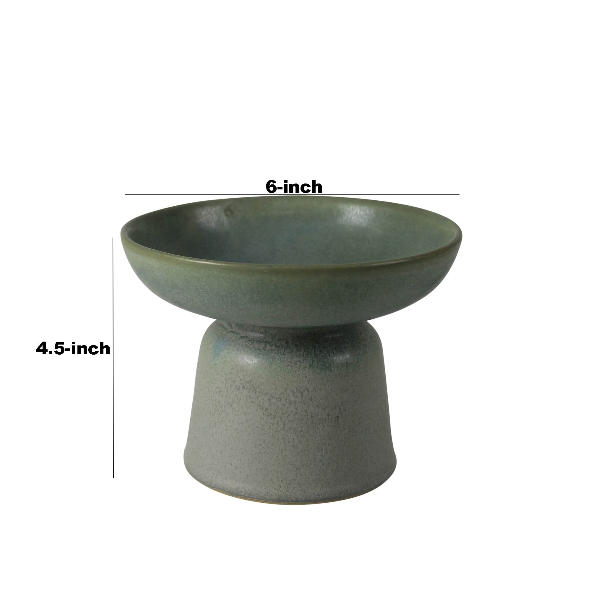 White Benjara Contemporary Ceramic Footed Bowl 