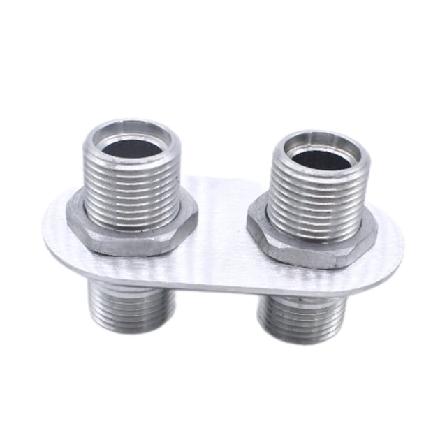 Conector de mamparo de calentador de cortafuegos genérico de 2 puertos, 2-10 (7/8"-14) Accesorio de mamparo de CA para cortafuegos para vehículos