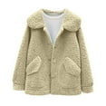 thumbnail image 4 of Njoeus Womens Winter Sherpas Fleeces Button Jacket Coat Warm Loose Long Sleeve Outwear with Pockets, 4 of 4