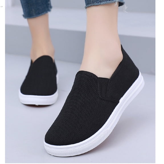 Women's Casual Slip On Canvas Sneakers Fashionable Comfortable Flat Shoes for Daily Wear with Jeans and Pants, 41