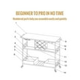 thumbnail image 6 of 3-Tier Bar Cart Rolling Trolley with Wine Rack & Glass Holder - 300LBS Capacity - Vintage Serving Cart for Kitchen, Dining Room & Bar 300 LBS, 6 of 9