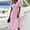 Pink, variant on Summer Solid Dresses for Women 2026 - Boho Madi Dress Short Sleeve V Neck Below the Knee Dressy - Casual Sundresses Beach Vacation Outfits Black L