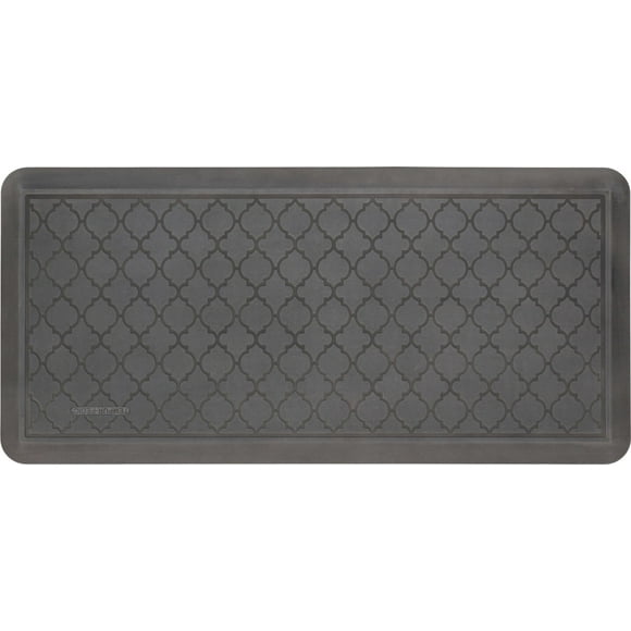 Tempur-Pedic Ultra Comfort Anti-Fatigue Lattice Pewter 1' 8" x 3' 6" Kitchen Floor Mat Cushioned Ergonomic Standing Desk Mat Waterproof Non-Skid Foam