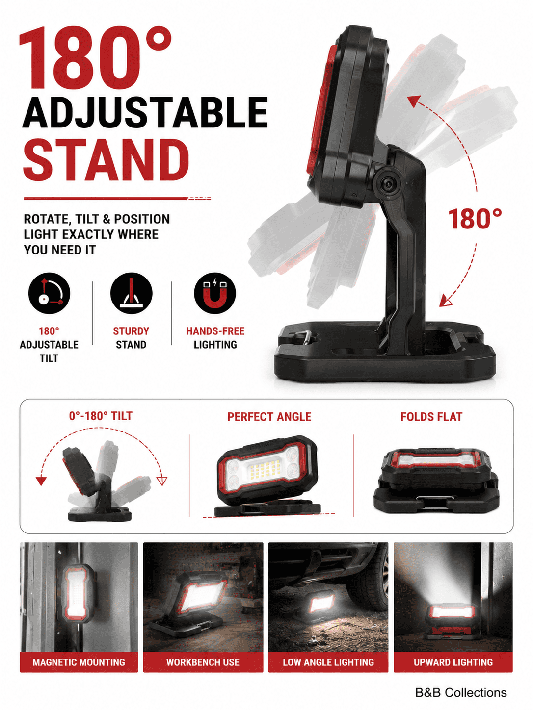 Infinity X1 Rechargeable LED Work Lights, 2500 Lumens, USB-C Rechargeable, Magnetic Base, Adjustable Stand, 3-Pack