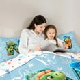 thumbnail image 4 of Feelyou Cartoon Dinosaur Bedding Comforter Set 7pcs for Boys, Initial Letter N King Bedding Sets, Cartoon Theme Reversible Bed Sheets, Microfiber Bedroom Decor, 3-Piece, 4 of 7