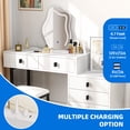 thumbnail image 5 of DEXTRUS 5 Drawers Glamourous Makeup Vanity with Lighted Mirror, Power Strip and Nightstand Ideal for Women, 5 of 10