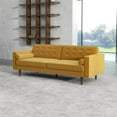 thumbnail image 5 of Pemberly Row Mid-Century Modern Tufted Back Gold Velvet Upholstered Sofa, 5 of 7