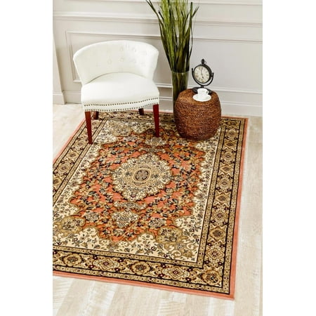 - 3787 Rose Oriental 8 x 10 Carved Chenille Area Rug Carpet Large New
