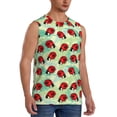 thumbnail image 2 of Bingfone Red Ladybugs And Leaf Pattern Men's Tank Tops Workout Sleeveless Tee Shirts Running Beach Tanks for Men-XX-Large, 2 of 4