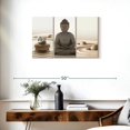 thumbnail image 3 of Elephant Stock Meditating Zen Buddha Wall Art - Horizontal Multi Panel Canvas - Living Room Wall Decor - Wellness Multi Panel - Beige And Gray Decor - 33" x 20", 3 of 8