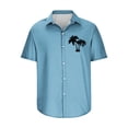 thumbnail image 4 of Drppepioner Chemises à Manches Courtes pour Hommes, Mode Confortable, Imprimé, Col Rabattu, Chemise d'Été Extensible, Bleu Clair, 4 of 4
