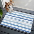 thumbnail image 4 of Blue Stripes Washable Small Entryway Area Rugs 2'x3', Abstract Watercolor Gradient Blue White Stripes Low Pile Throw Rug Non-Slip Sturdy Edge Binding Carpet for Front Door Floor Room Entry, 4 of 9