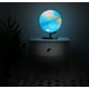 thumbnail image 1 of Globo del mundo iluminado con LED con soporte de exhibición giratorio cromado resistente -, 1 of 2