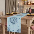 thumbnail image 2 of Table Runners 120 Inches Long Dress Scarves, Blue Floral Farmhouse Coffee/Dining/Kitchen Table Runner for Living Room, Farmhouse Abstract Country Flowers Art 13x120 Inch, 2 of 9