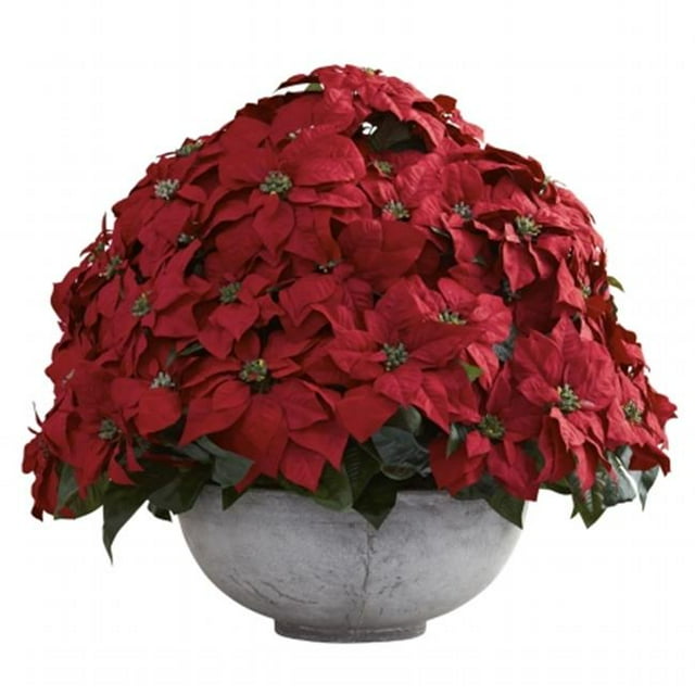 Giant Poinsettia Arrangement With Decorative Planter