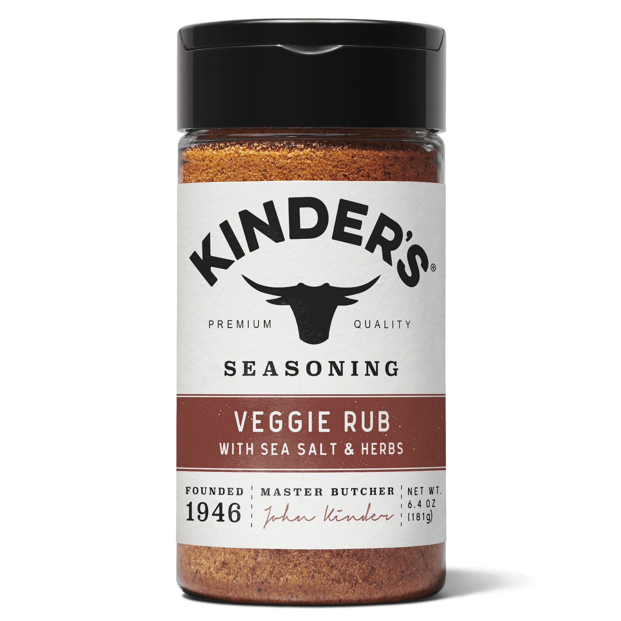 (6 pack) Kinder's Veggie Rub and Seasoning with Sea Salt and Herbs, 6.4 oz