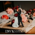 thumbnail image 3 of DWK Day of the Dead Skeleton Couple Romantic Figurines in Red, White, and Black Used for Wedding Cake Topper - 6.5", 3 of 4