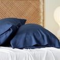 thumbnail image 4 of Juego de 2 fundas de almohada Bedsure, tamaño king, rayón y bambú, color azul marino, 4 of 6