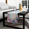 thumbnail image 5 of Pink Blue Flower Cotton Linen Table Runner 13 x 72 inch Retro Mottled Walls Pastoral Country Non-slip Rectangular Dining Table Decor for Wedding Party Holiday Dinner, 5 of 8