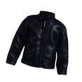 thumbnail image 1 of 1/12 chaqueta de cuero PU, ropa de muñeca hecha a mano, disfraz de ropa en miniatura para figuras de acción de 6 pulgadas, muñecas Model Dress Up ACCS Negro, 1 of 10