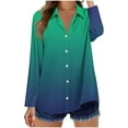 thumbnail image 5 of Button Down Shirts for Women Dress Shirts Long Sleeve Printed Casual Fashion Lightweight Collared Office Work Blouses, 5 of 6
