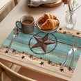 thumbnail image 3 of Texas Star Country Placemats Set of 6 Western Old Wooden Board Vintage Place Mats Indoor Wipeable Table Mats Washable Cloth Dining Table Placemats for Kitchen Holiday Party Home Decor 13x19 Inch, 3 of 9